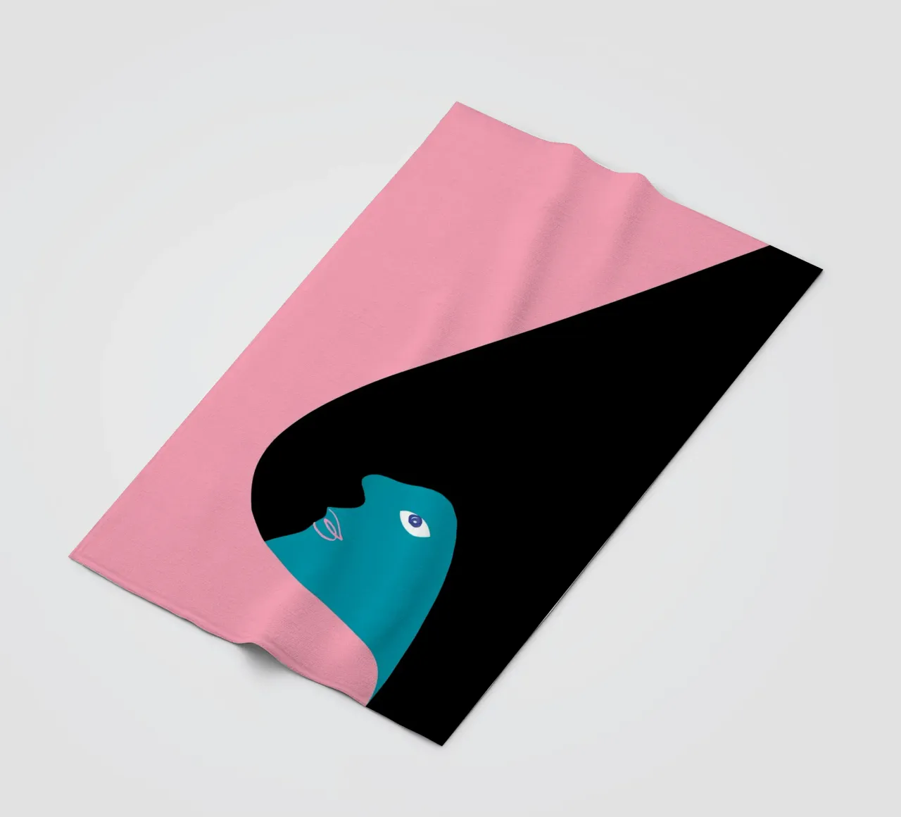 Abstraktes Porträt Farbe Block Rosa Teal Kunst Fleecedecke von NorwesClub