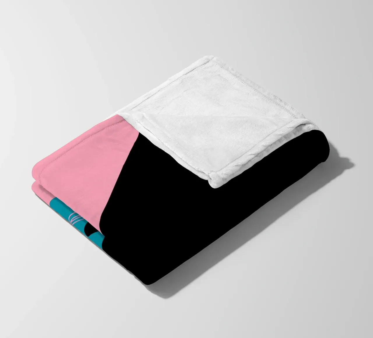 Abstraktes Porträt Farbe Block Rosa Teal Kunst Fleecedecke von NorwesClub