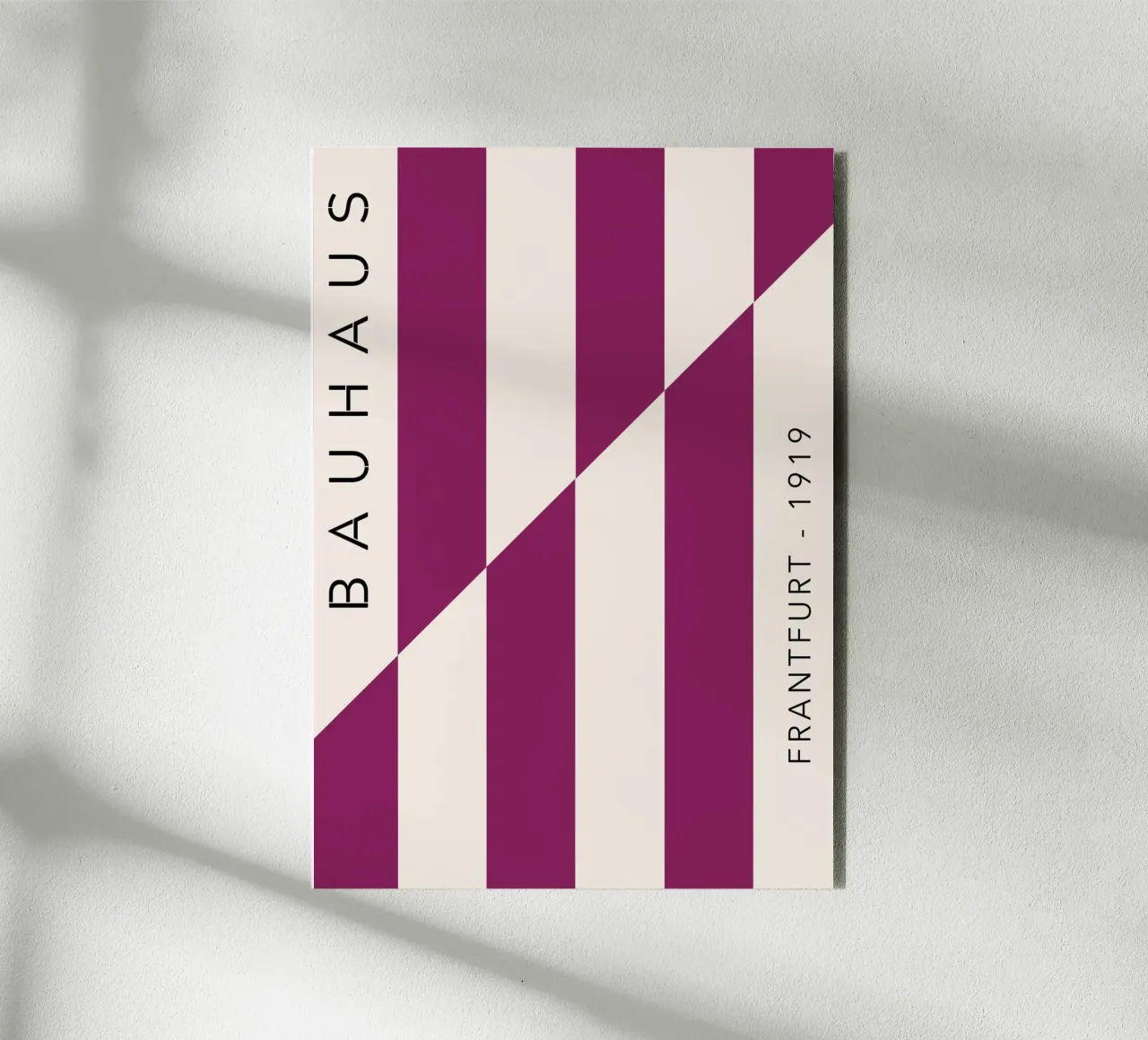 Bauhaus 1919 Francoforte - Stampa a righe Magenta alluminio dibond da NorwesClub