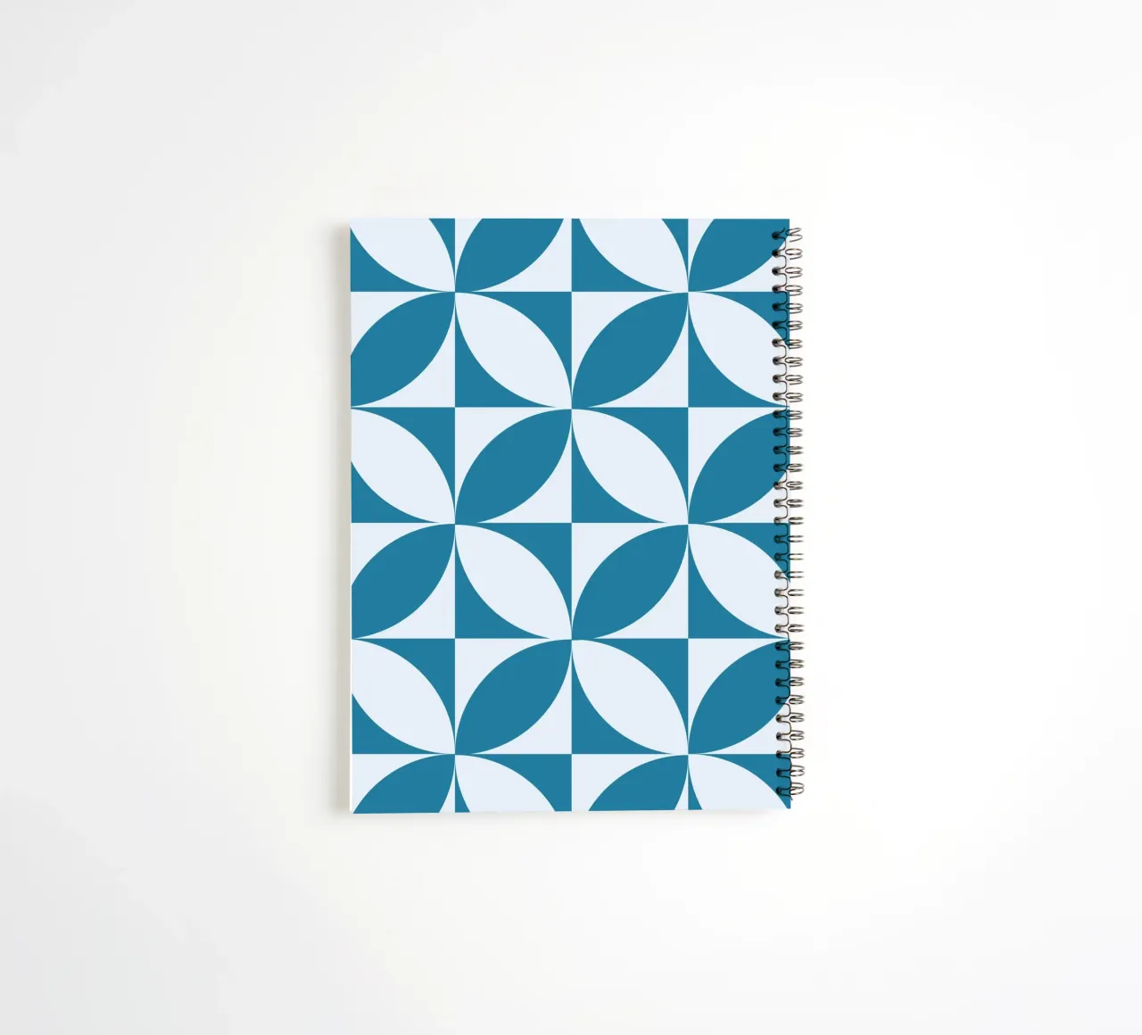 Geometric Pattern Abstract Shapes Teal Blue Print spiral notebook by NorwesClub