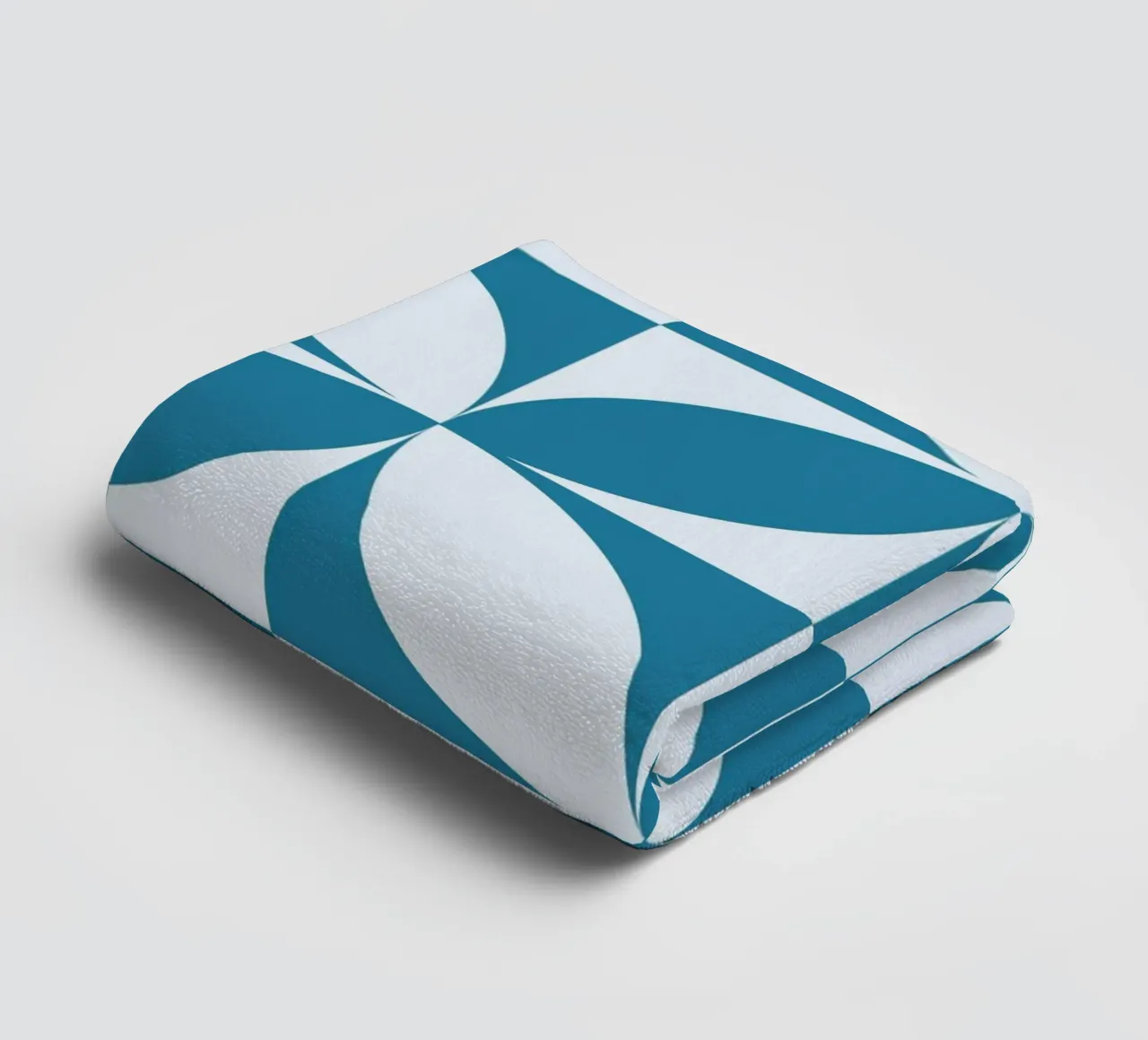Geometric Pattern Abstract Shapes Teal Blue Print towel by NorwesClub