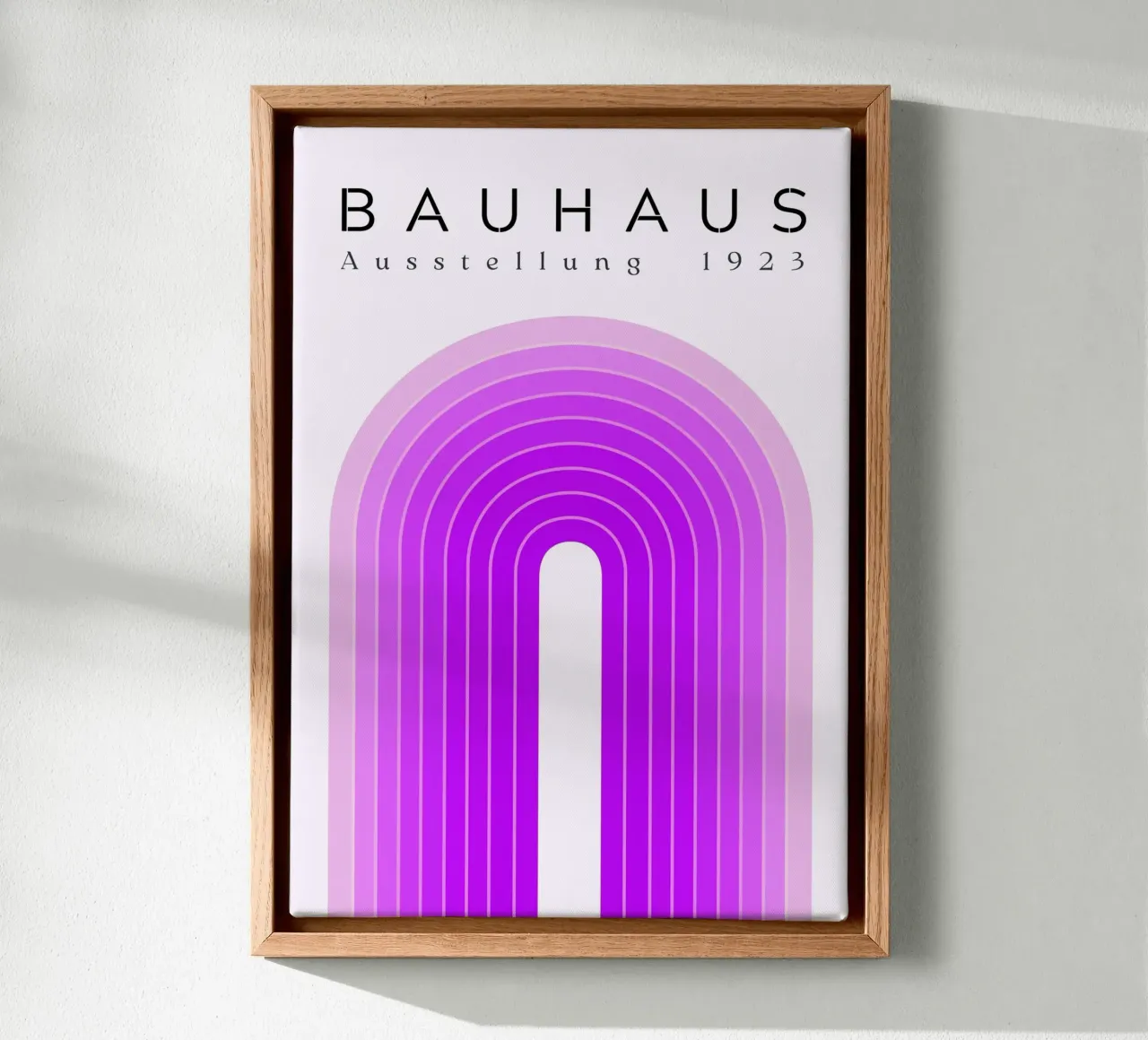 Bauhaus 1923 Tentoonstelling Paarse Boog Kleurverloop Print canvas met Baklijst van NorwesClub