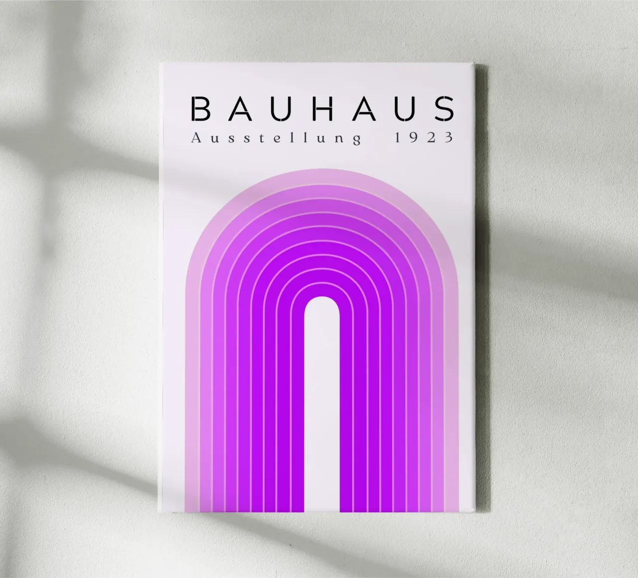 Bauhaus 1923 Tentoonstelling Paarse Boog Kleurverloop Print canvas met Baklijst van NorwesClub