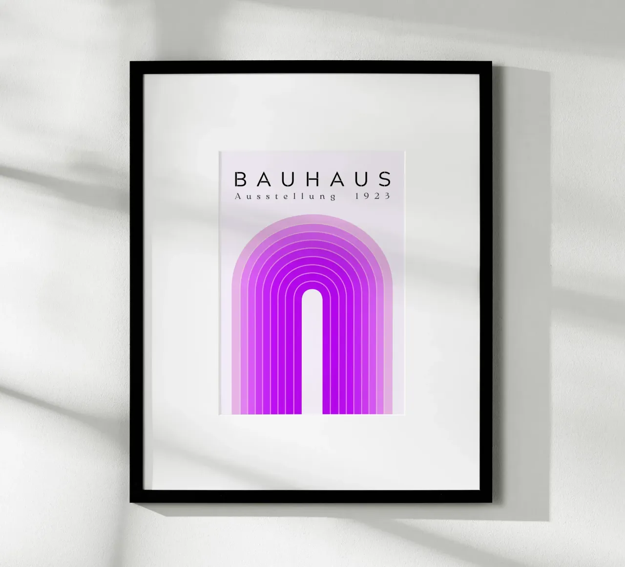 Bauhaus 1923 Tentoonstelling Paarse Boog Kleurverloop Print poster met aluminium frame van NorwesClub