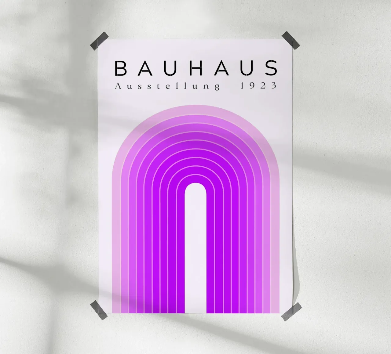 Bauhaus 1923 Tentoonstelling Paarse Boog Kleurverloop Print poster met aluminium frame van NorwesClub