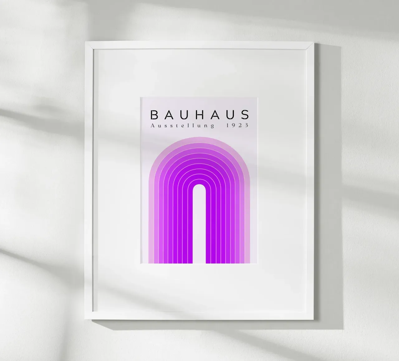 Bauhaus 1923 Tentoonstelling Paarse Boog Kleurverloop Print poster met aluminium frame van NorwesClub