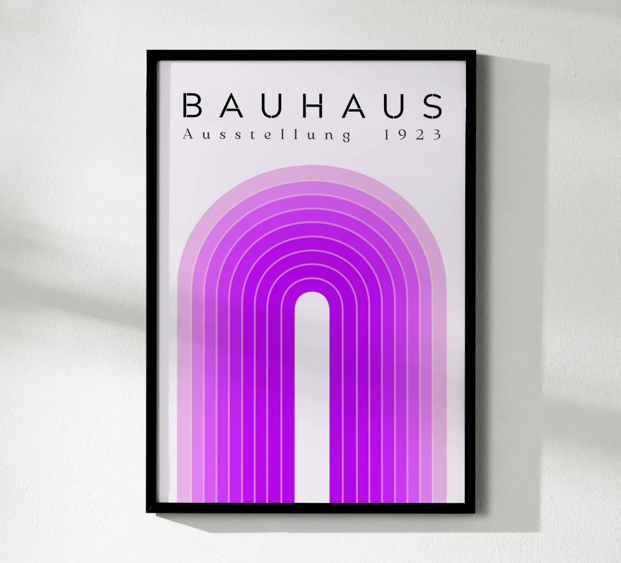Bauhaus 1923 Tentoonstelling Paarse Boog Kleurverloop Print poster met aluminium frame van NorwesClub
