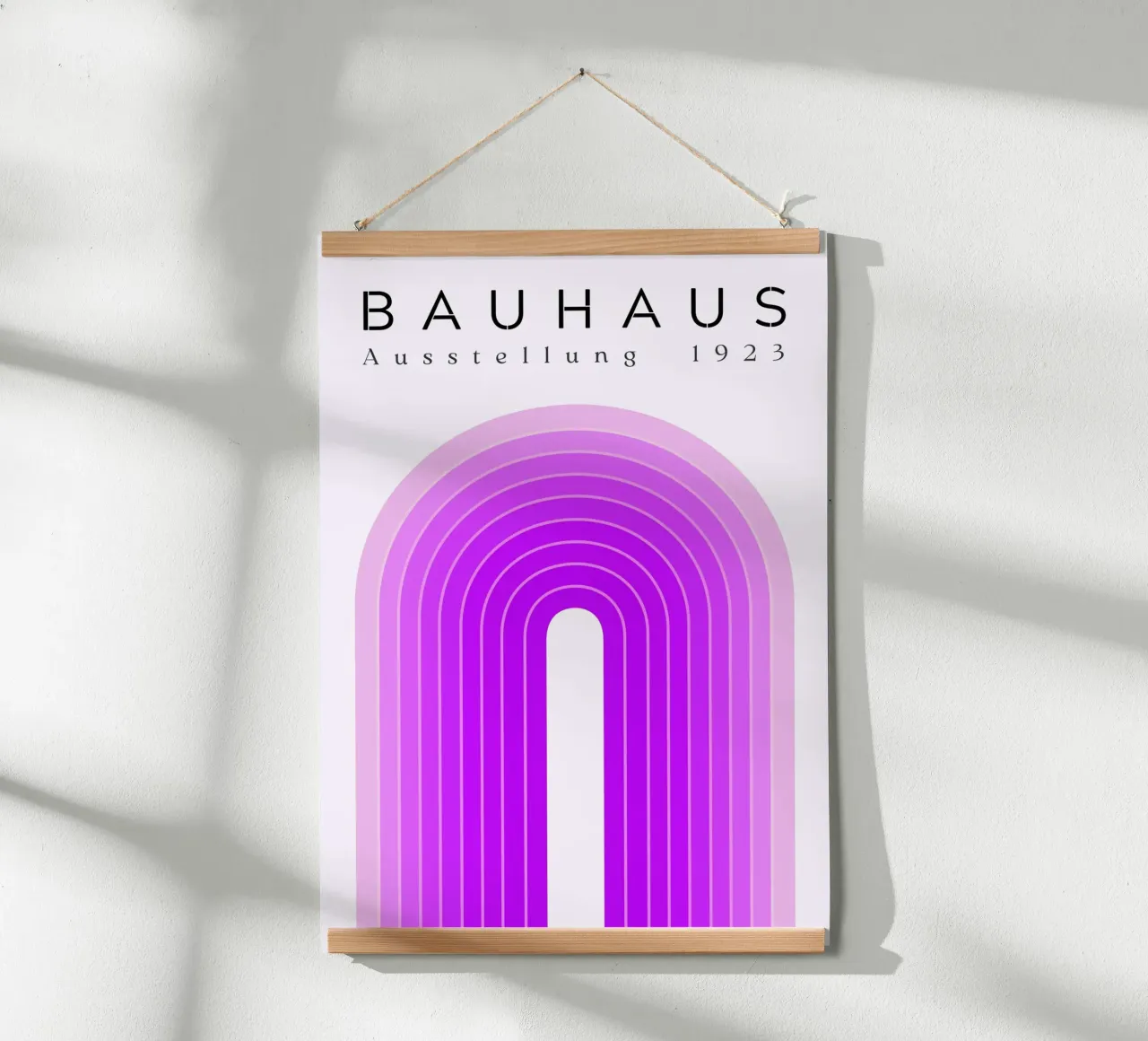 Bauhaus 1923 Tentoonstelling Paarse Boog Kleurverloop Print poster met aluminium frame van NorwesClub