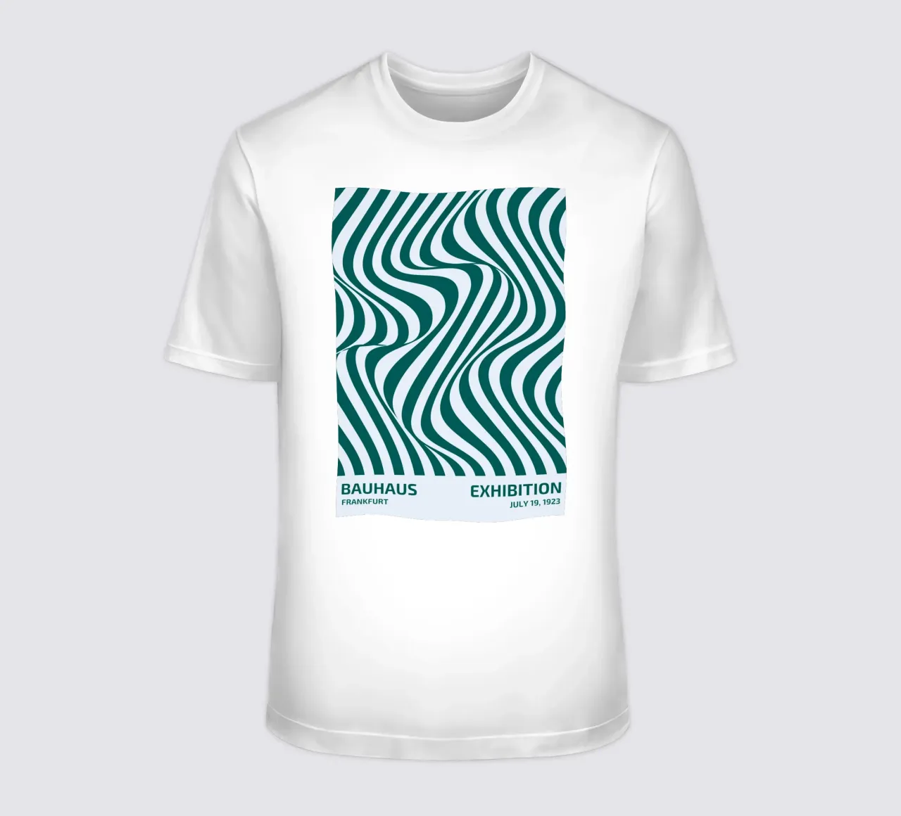 Bauhaus Francoforte 1923 Op Art Strisce verde acqua t-shirt da NorwesClub