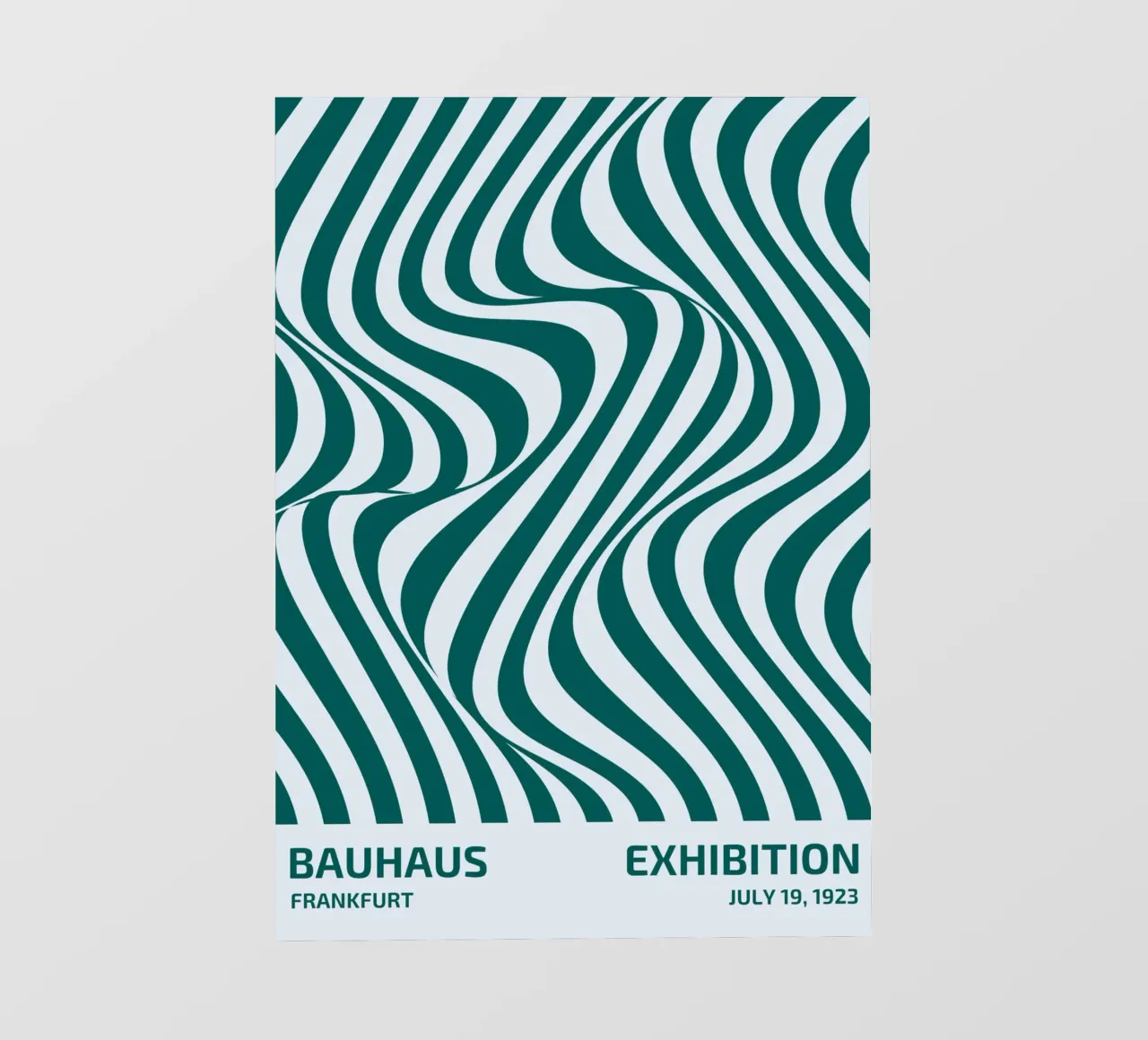Bauhaus Francoforte 1923 Op Art Strisce verde acqua telo in pvc da NorwesClub
