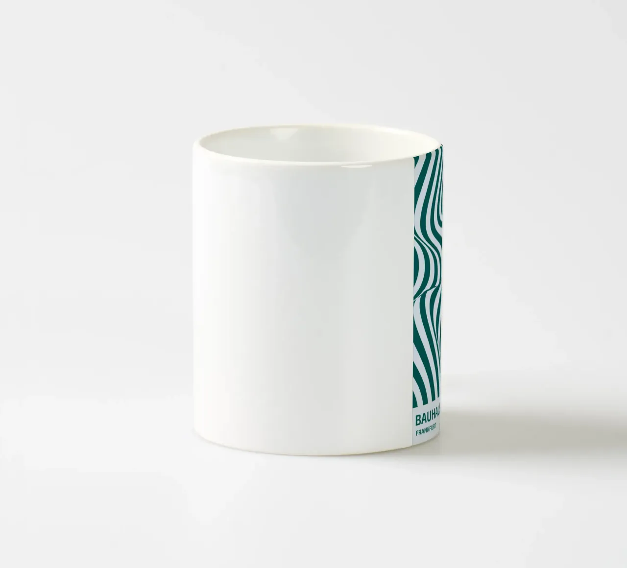 Bauhaus Francoforte 1923 Op Art Strisce verde acqua tazza in ceramica da NorwesClub