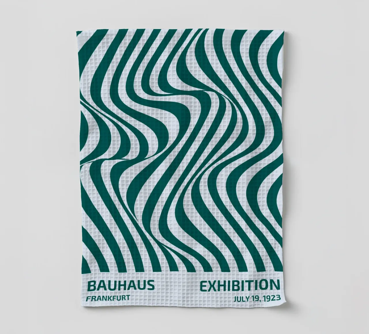 Bauhaus Francoforte 1923 Op Art Strisce verde acqua canovaccio da cucina da NorwesClub