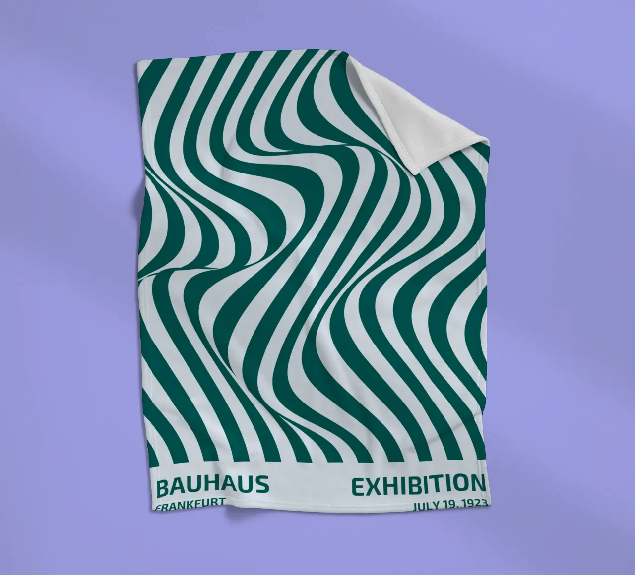 Bauhaus Francoforte 1923 Op Art Strisce verde acqua coperta in pile da NorwesClub