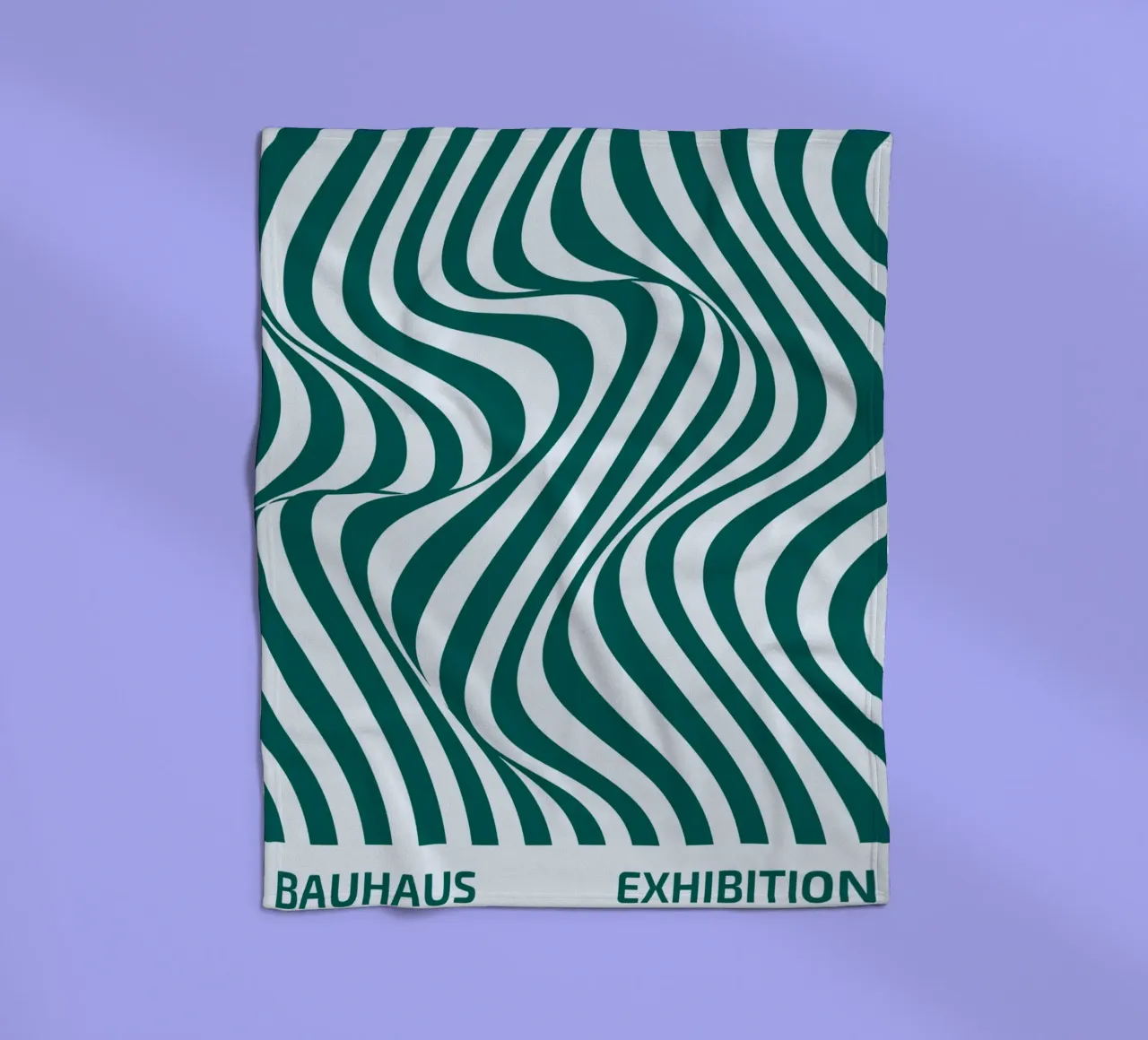Bauhaus Francoforte 1923 Op Art Strisce verde acqua coperta in pile da NorwesClub