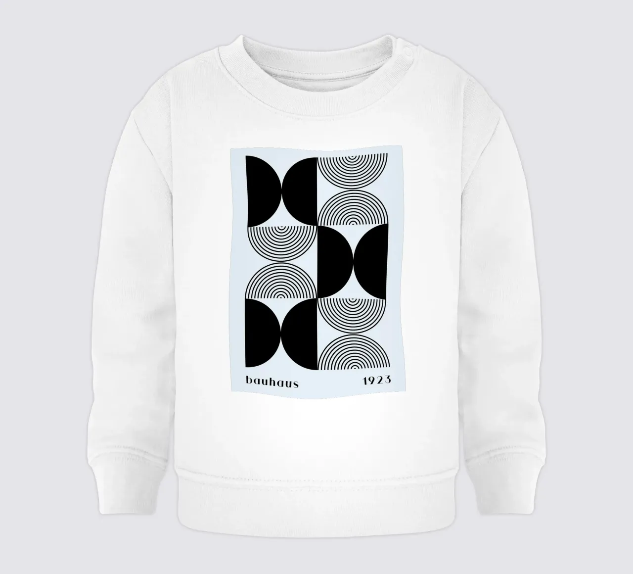 Bauhaus 1923 Geometric Pattern Black White Print baby sweatshirt by NorwesClub