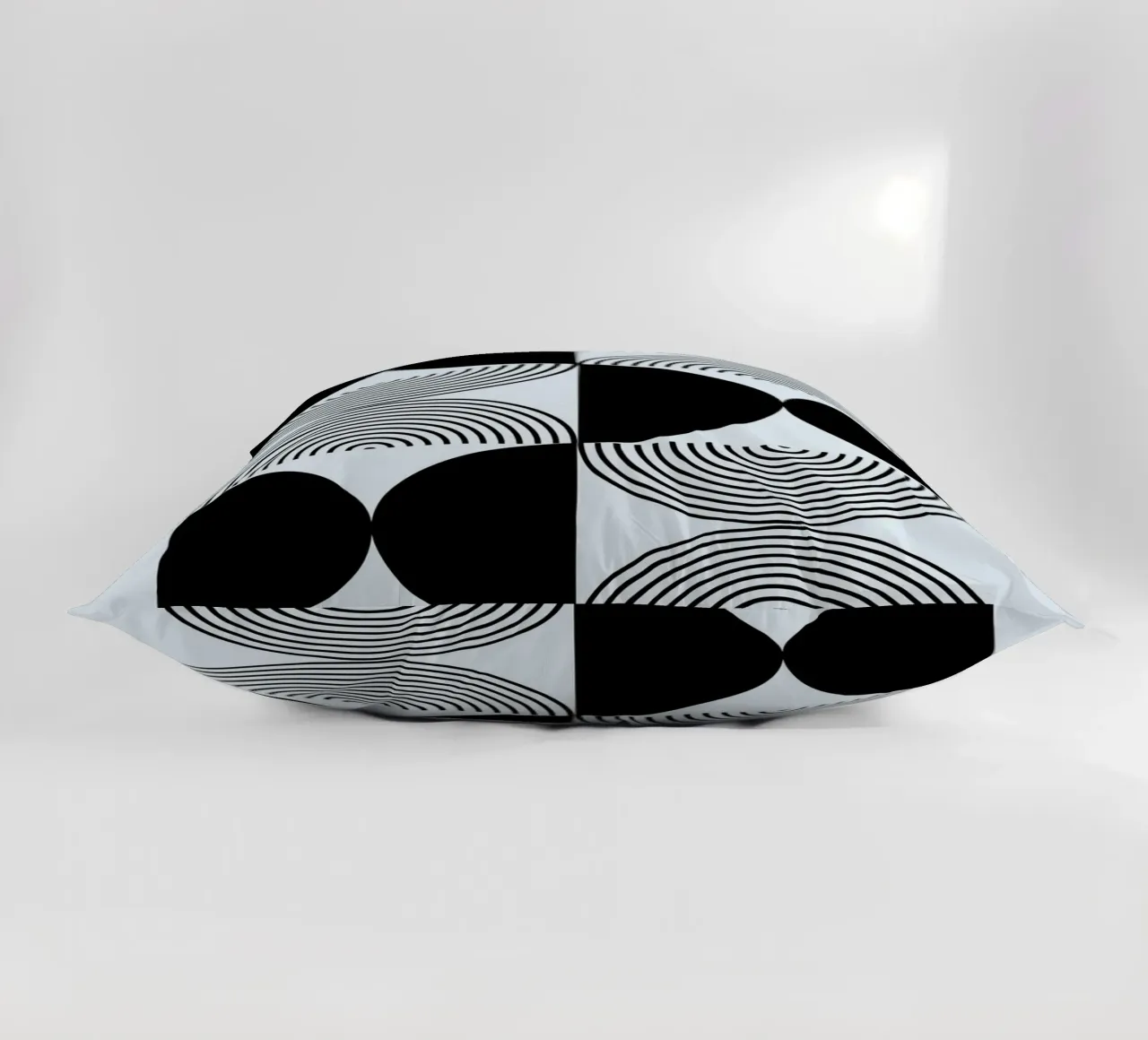 Bauhaus 1923 Geometric Pattern Black White Print decorative cushion by NorwesClub