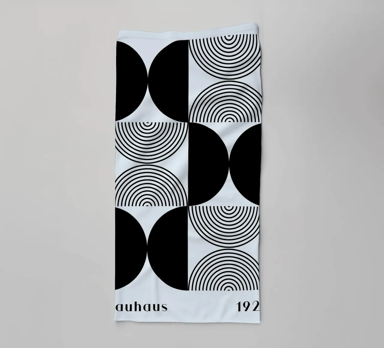 Bauhaus 1923 Geometric Pattern Black White Print towel by NorwesClub