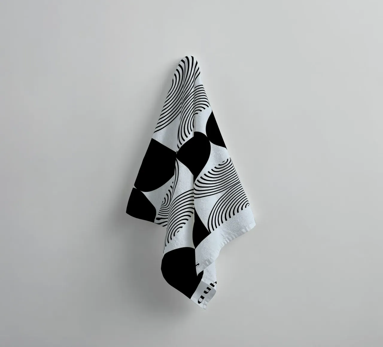 Bauhaus 1923 Geometric Pattern Black White Print towel by NorwesClub
