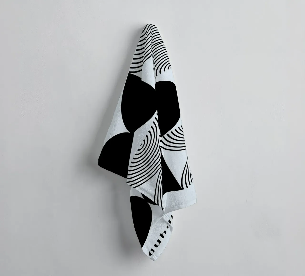 Bauhaus 1923 Geometric Pattern Black White Print towel by NorwesClub