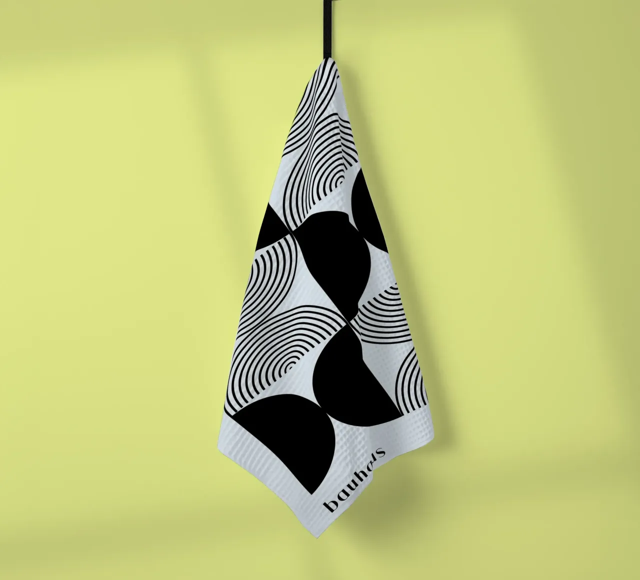 Bauhaus 1923 Motif géométrique Noir Blanc Imprimé torchon de NorwesClub