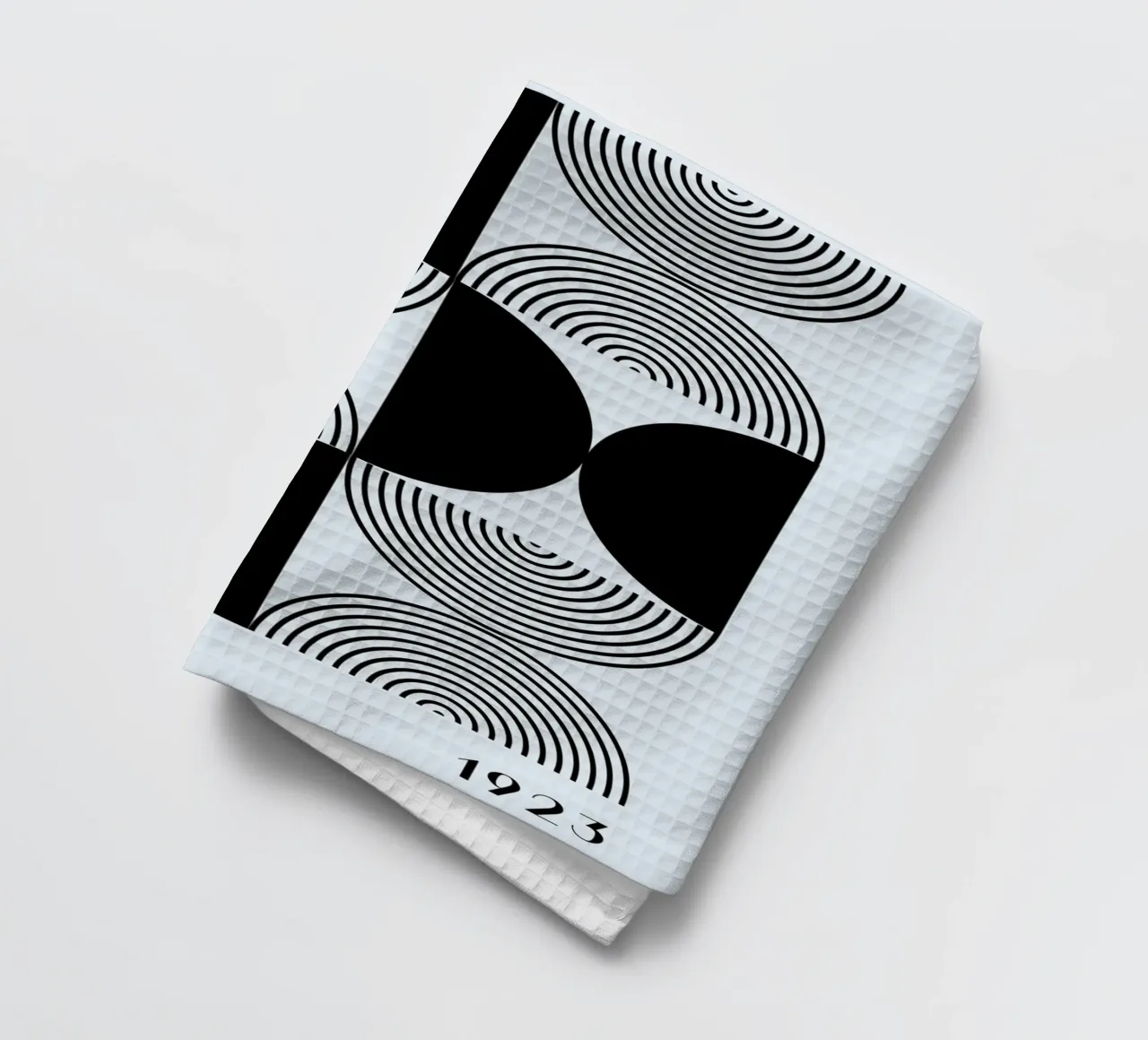 Bauhaus 1923 Motif géométrique Noir Blanc Imprimé torchon de NorwesClub