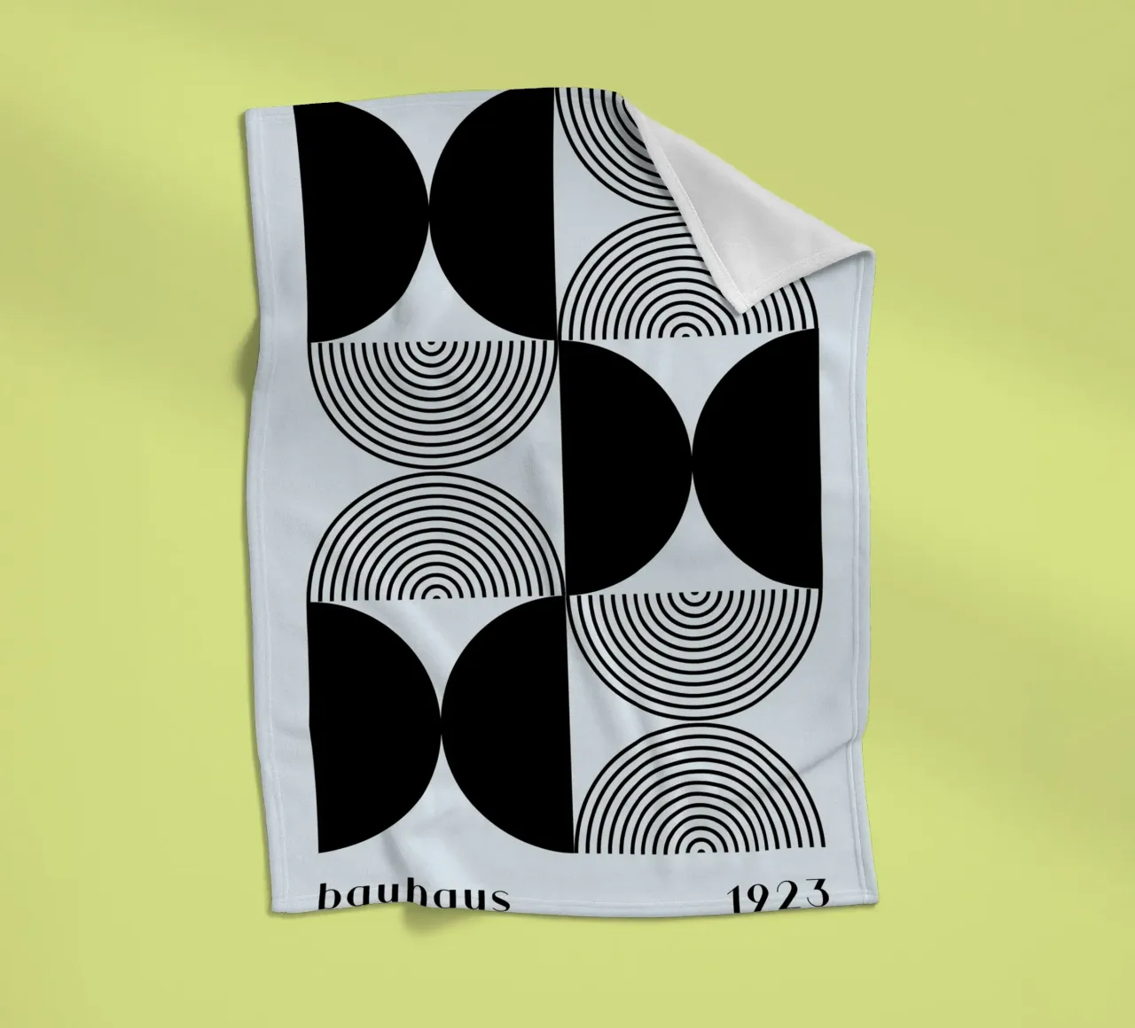 Bauhaus 1923 Modello geometrico Nero Bianco Stampa coperta in pile da NorwesClub