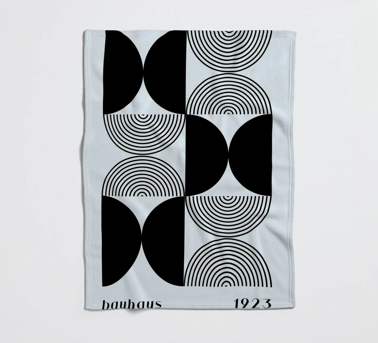 Bauhaus 1923 Modello geometrico Nero Bianco Stampa coperta in pile da NorwesClub