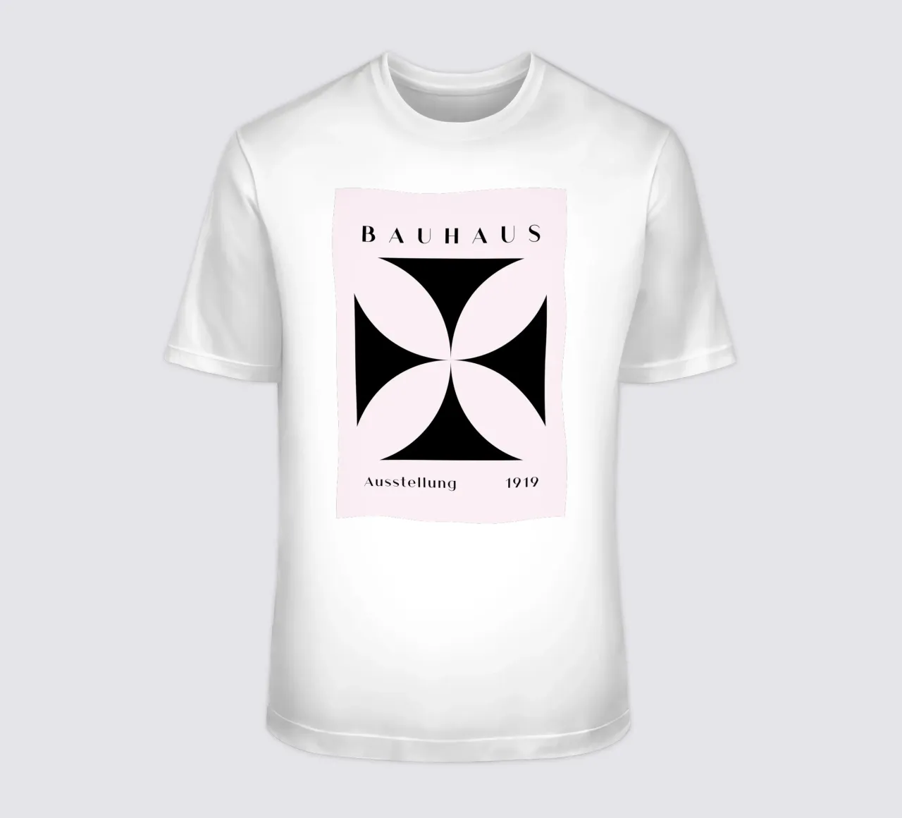 Bauhaus 1919 Mostra Forma geometrica nera t-shirt da NorwesClub