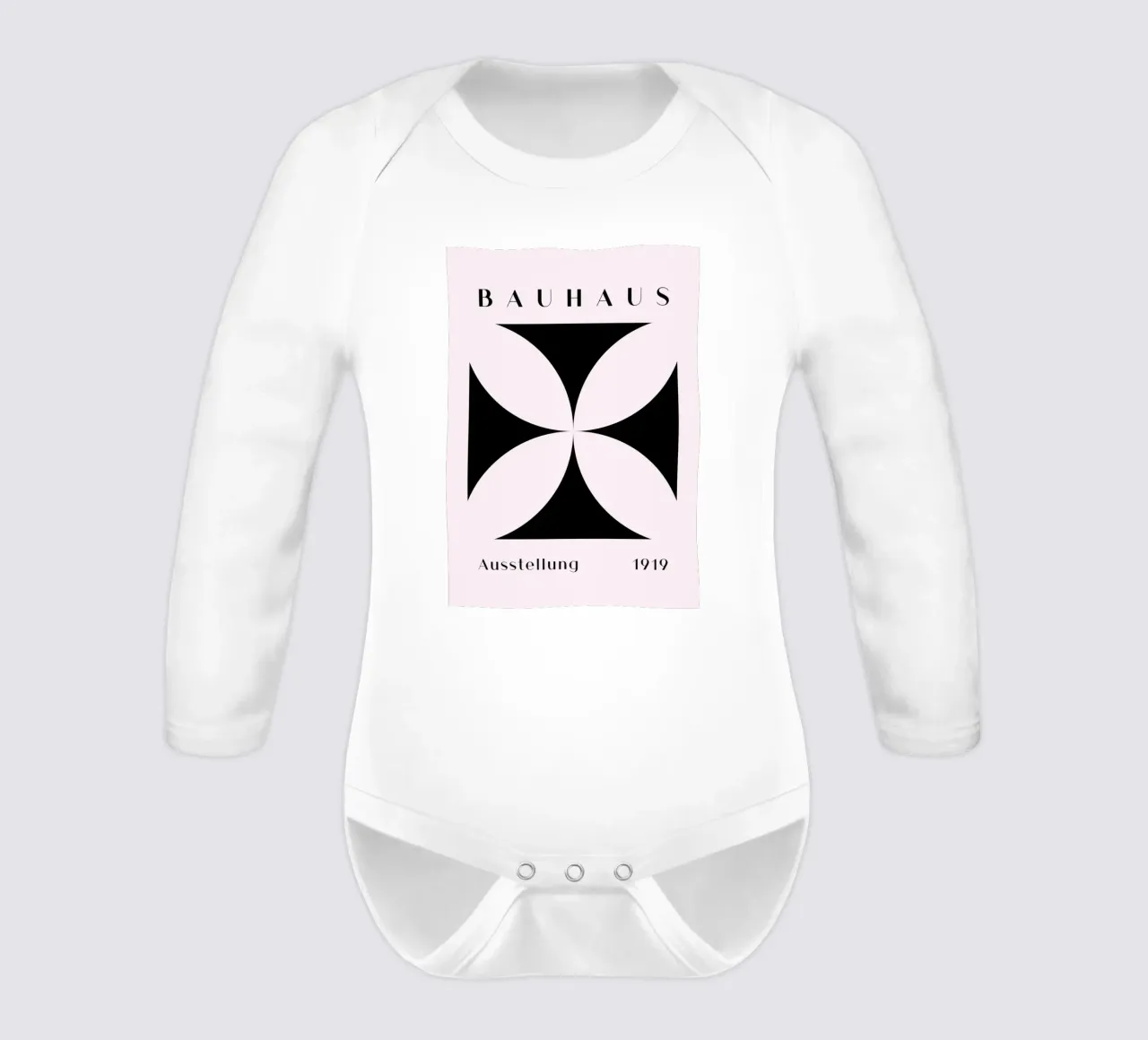 Bauhaus 1919 Ausstellung Geometrische schwarze Form Langarm Babybody von NorwesClub
