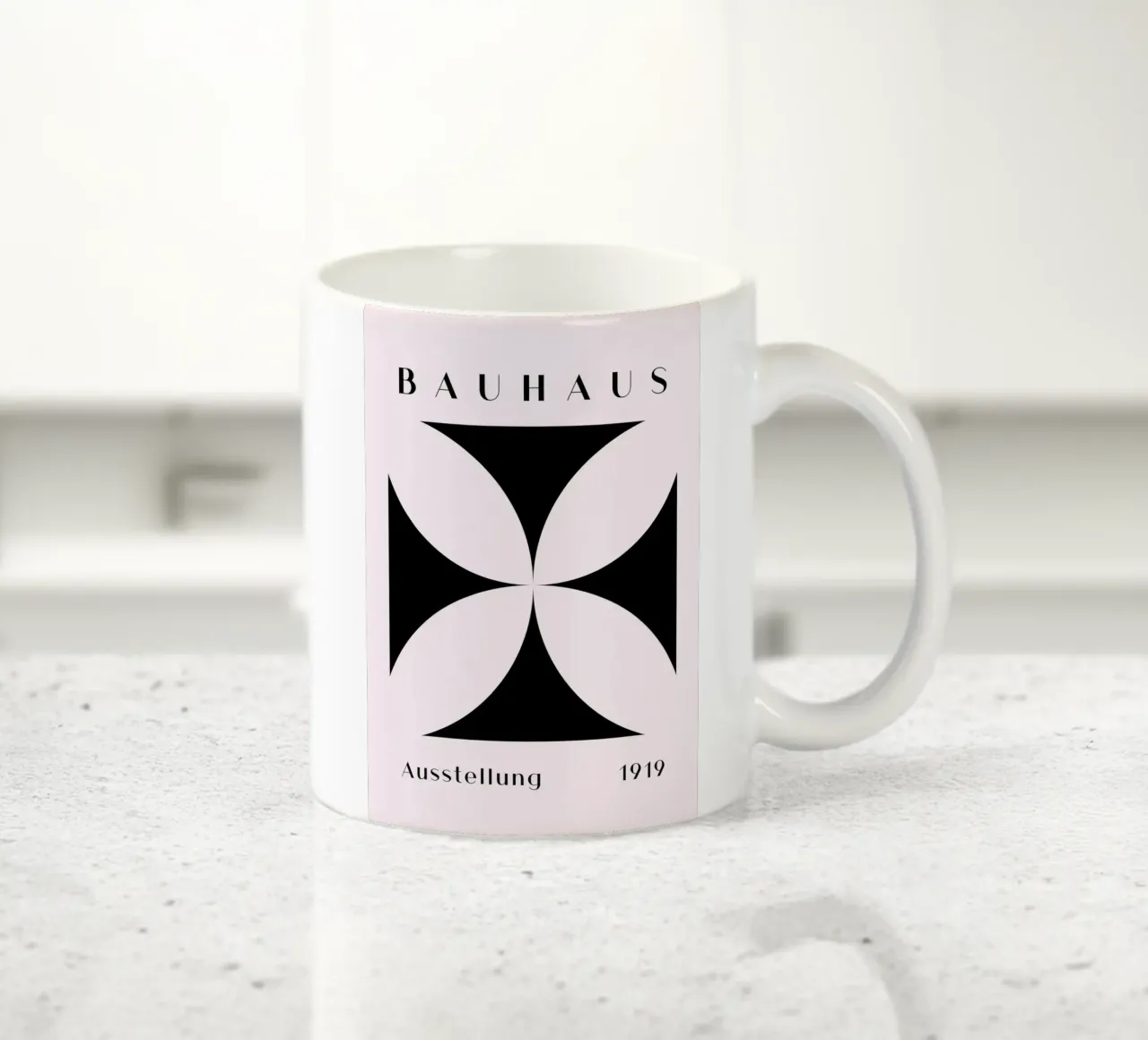Bauhaus 1919 Mostra Forma geometrica nera tazza in ceramica da NorwesClub