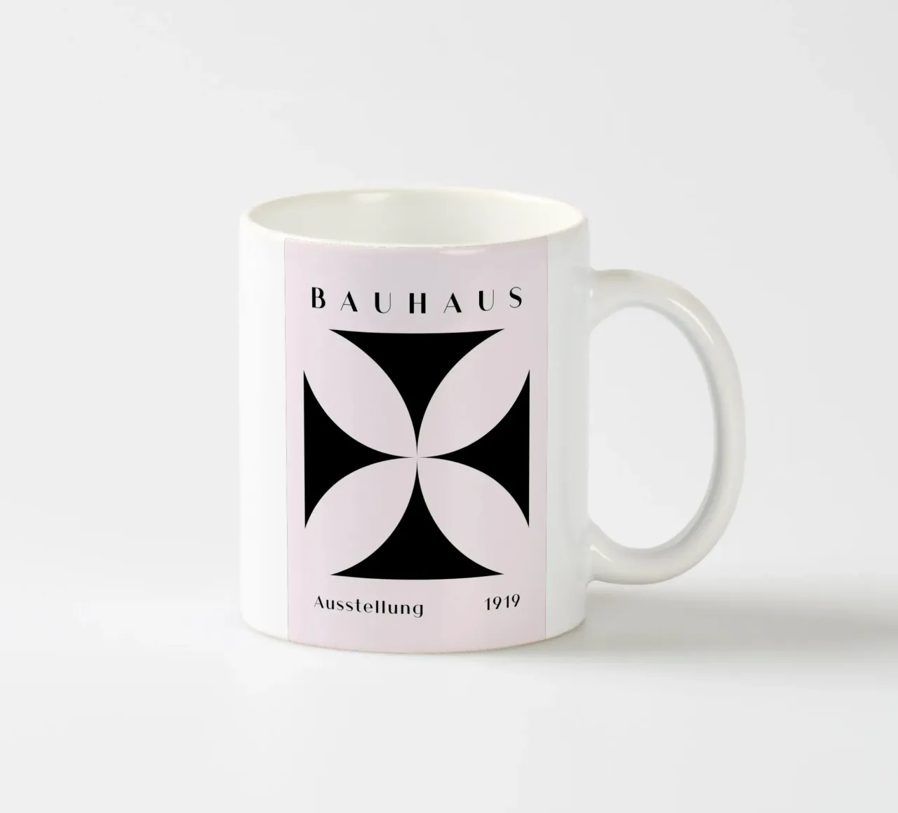 Bauhaus 1919 Mostra Forma geometrica nera tazza in ceramica da NorwesClub