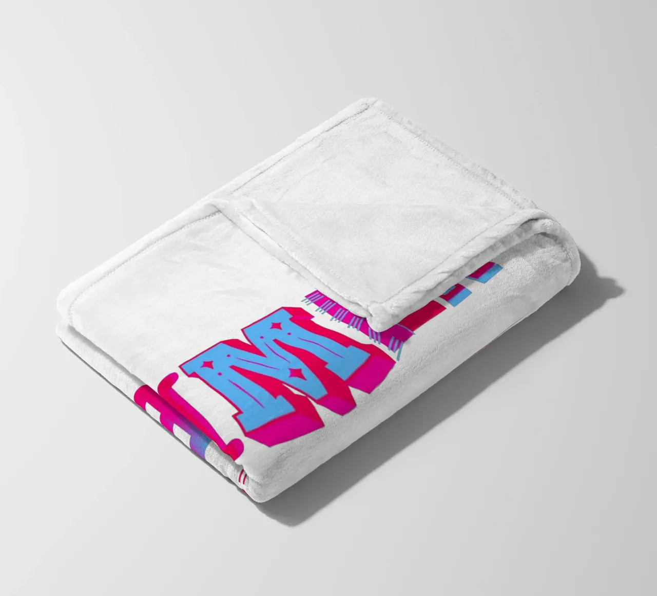 Scritta Summer vibes con palme in rosa blu coperta in pile da ArtDesign by KBK