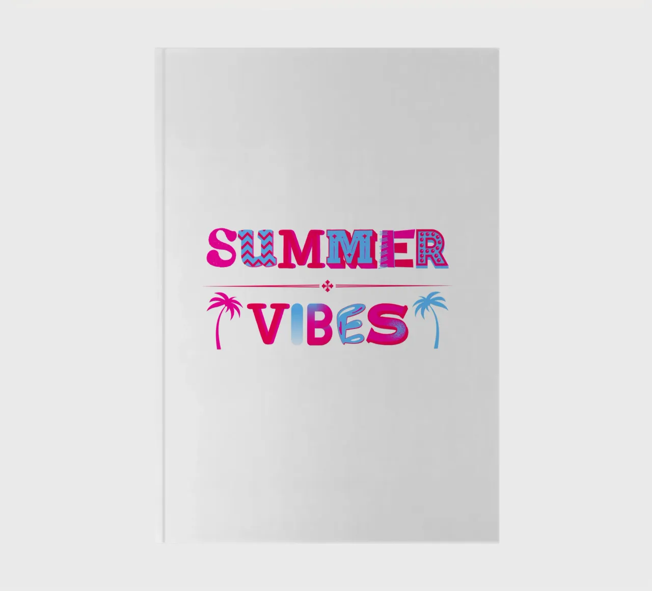Scritta Summer vibes con palme in rosa blu diario da ArtDesign by KBK