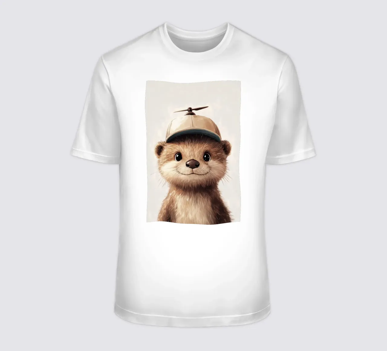 Hero #43: Otter with propeller beanie t-shirt by farbenhelden