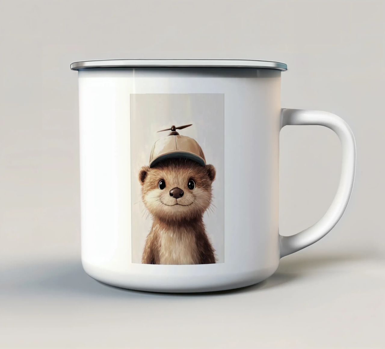 Eroe #43: Lontra con berretto a elica tazza in smalto da farbenhelden