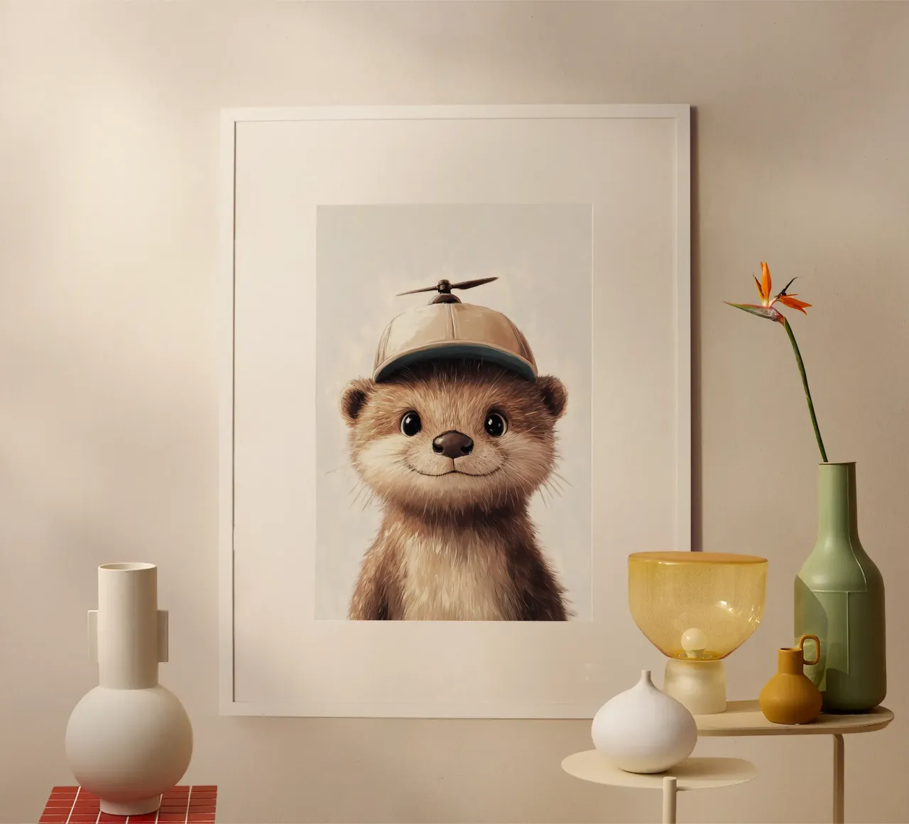 HeldIn #43: Otter mit Propellermütze Poster von farbenhelden