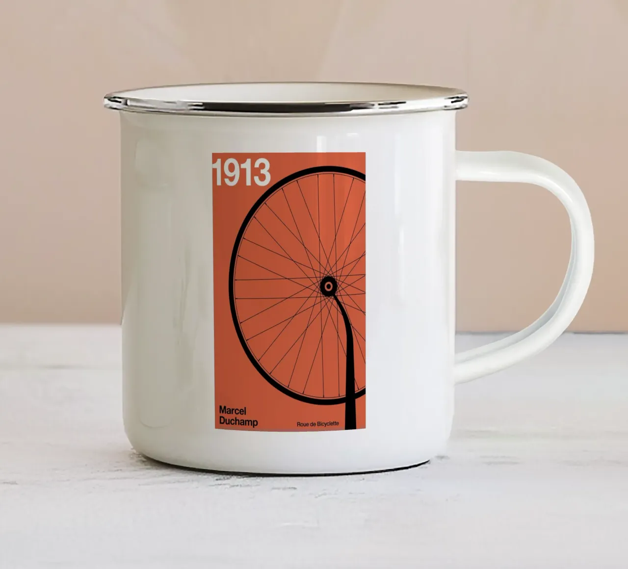 1913 Roue De Bicyclette tazza in smalto da Florent Bodart