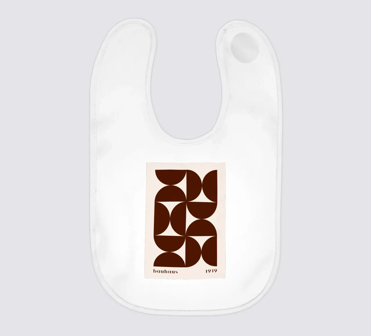 Bauhaus 1919 Geometric Pattern Brown Print baby bib by NorwesClub