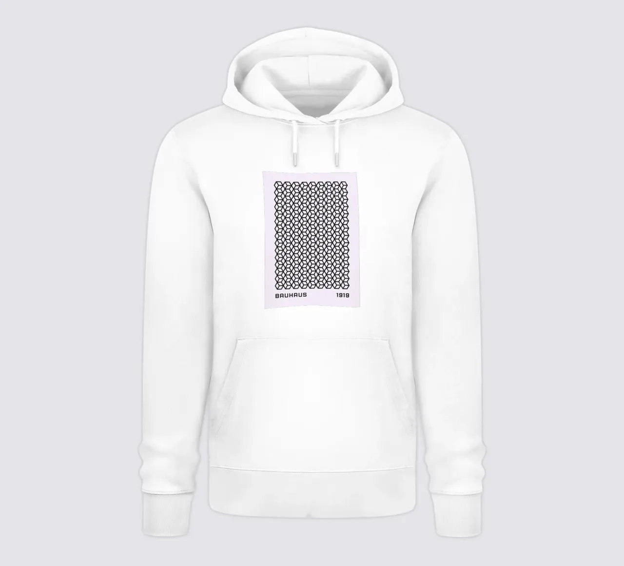 Bauhaus 1919 Geometric 3D Cube Pattern Print sudadera con capucha de NorwesClub