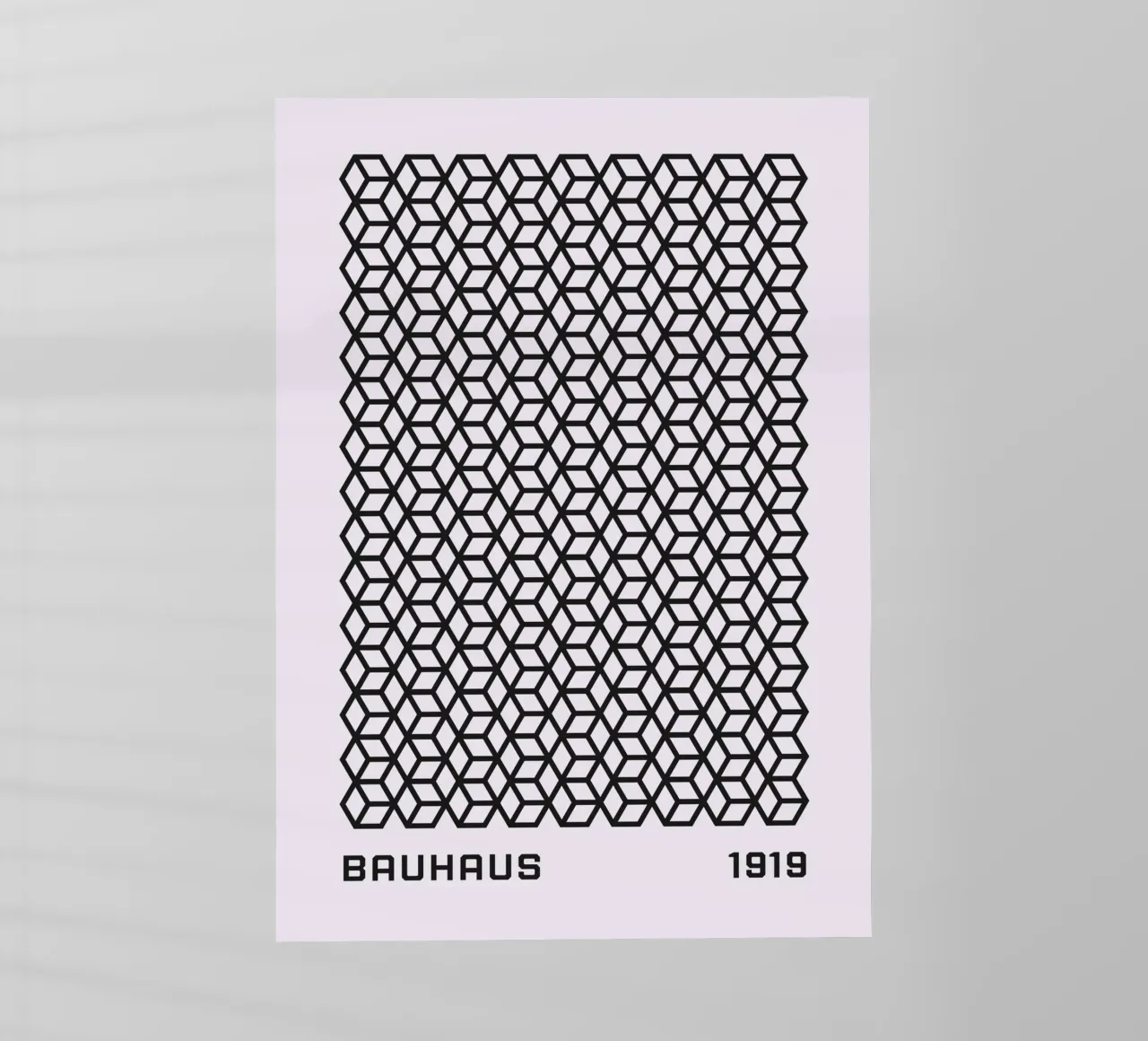 Bauhaus 1919 Geometric 3D Cube Pattern Print lámina retroiluminada de NorwesClub