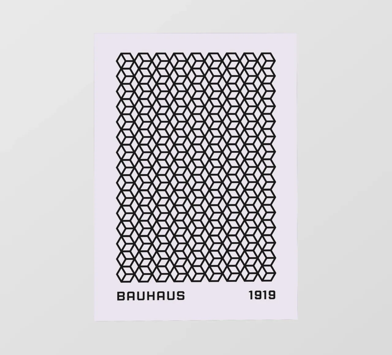 Bauhaus 1919 Geometric 3D Cube Pattern Print lámina retroiluminada de NorwesClub