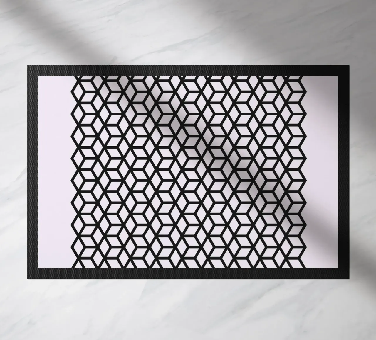 Bauhaus 1919 Geometric 3D Cube Pattern Print felpudo de NorwesClub