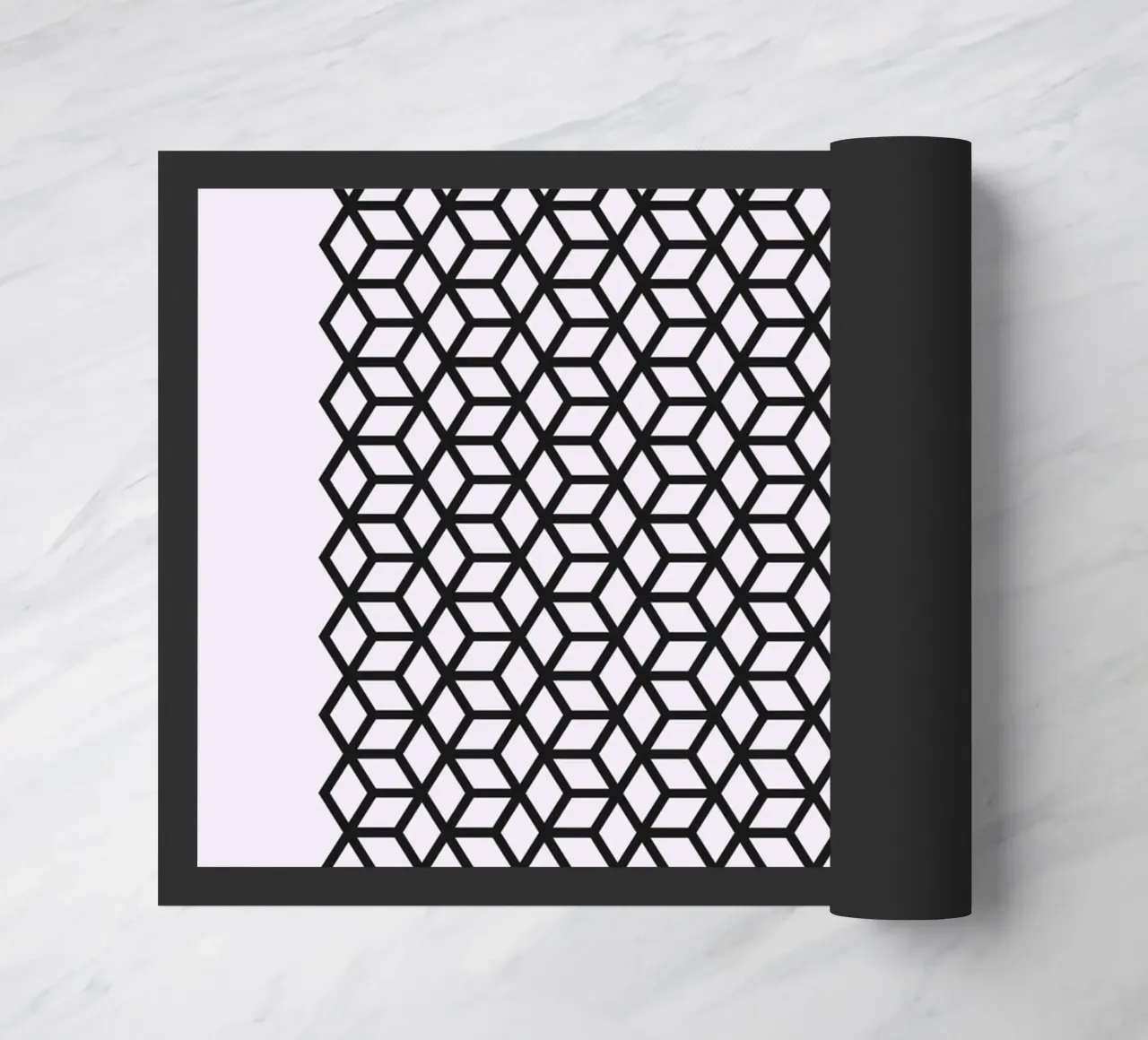 Bauhaus 1919 Geometric 3D Cube Pattern Print felpudo de NorwesClub