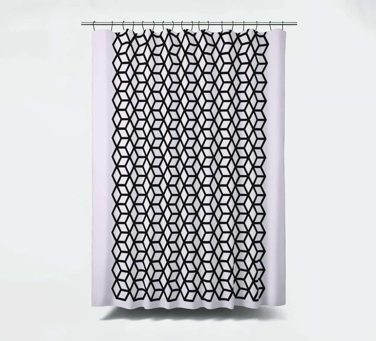 Bauhaus 1919 Geometric 3D Cube Pattern Print cortina de baño de NorwesClub