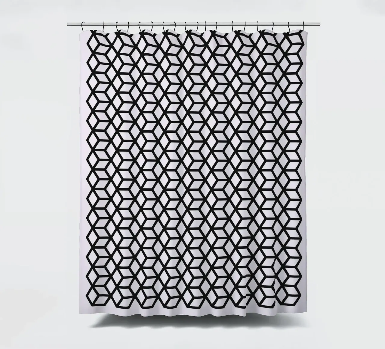 Bauhaus 1919 Geometric 3D Cube Pattern Print cortina de baño de NorwesClub