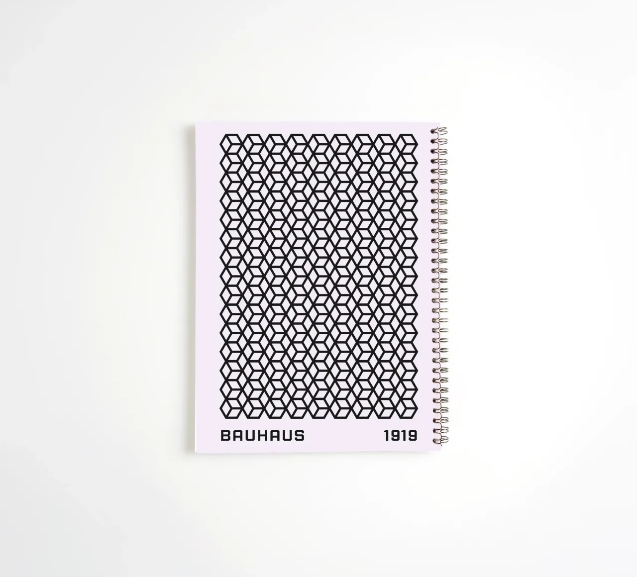 Bauhaus 1919 Geometric 3D Cube Pattern Print spiral notebook by NorwesClub