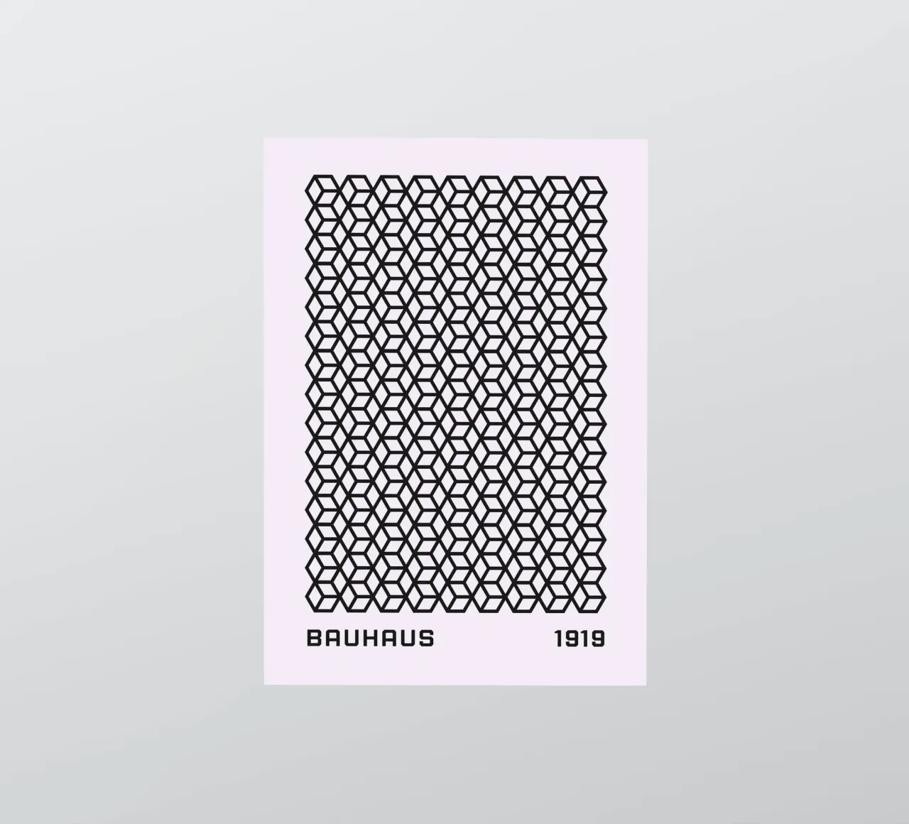 Bauhaus 1919 Geometric 3D Cube Pattern Print pegatina de NorwesClub