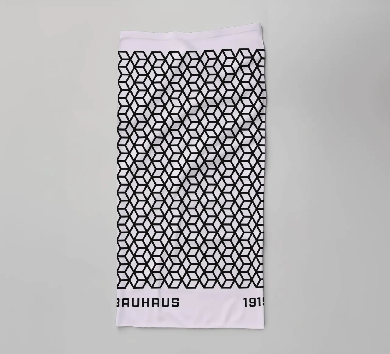Bauhaus 1919 Geometric 3D Cube Pattern Print toalla de baño de NorwesClub