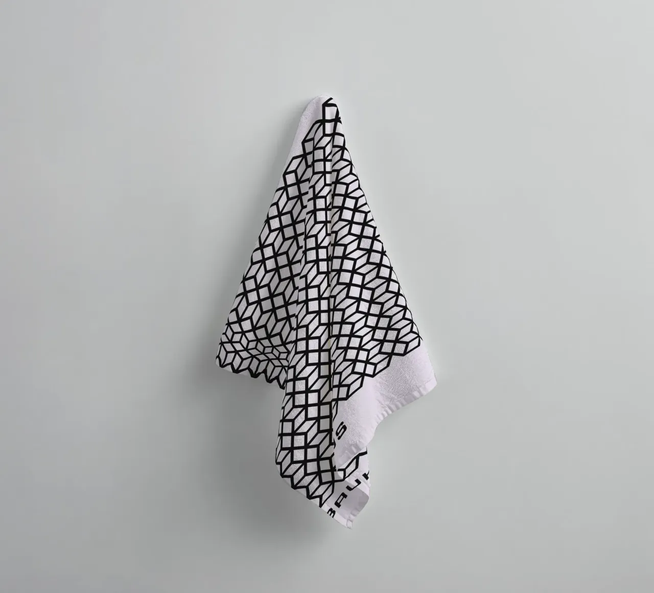 Bauhaus 1919 Geometric 3D Cube Pattern Print toalla de baño de NorwesClub