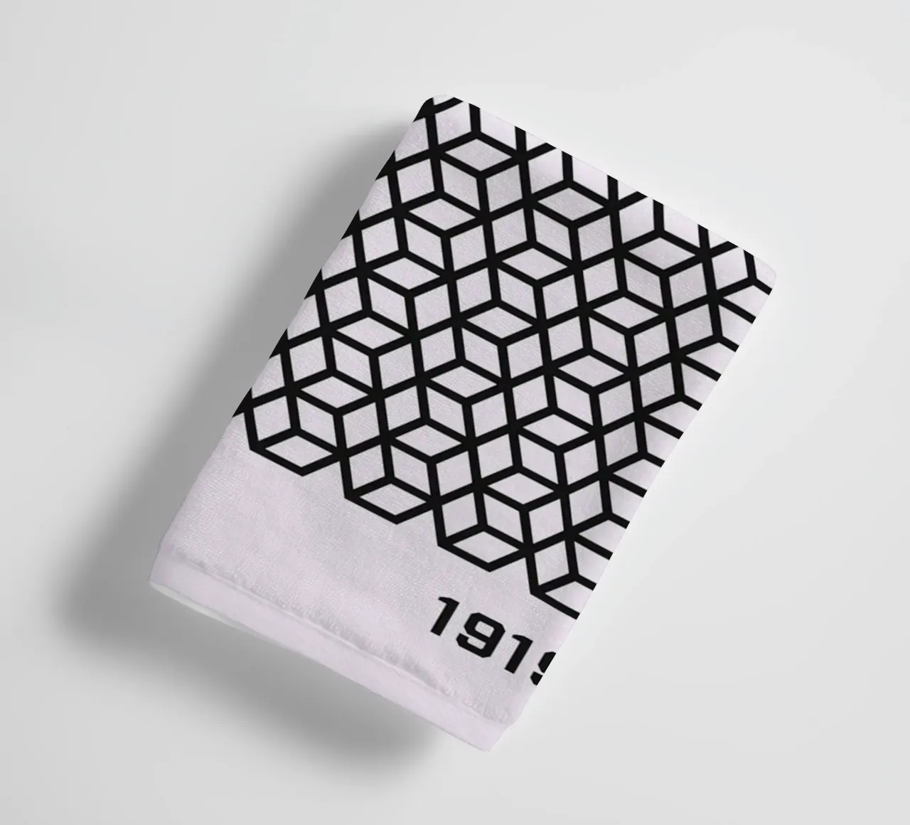 Bauhaus 1919 Geometric 3D Cube Pattern Print toalla de baño de NorwesClub